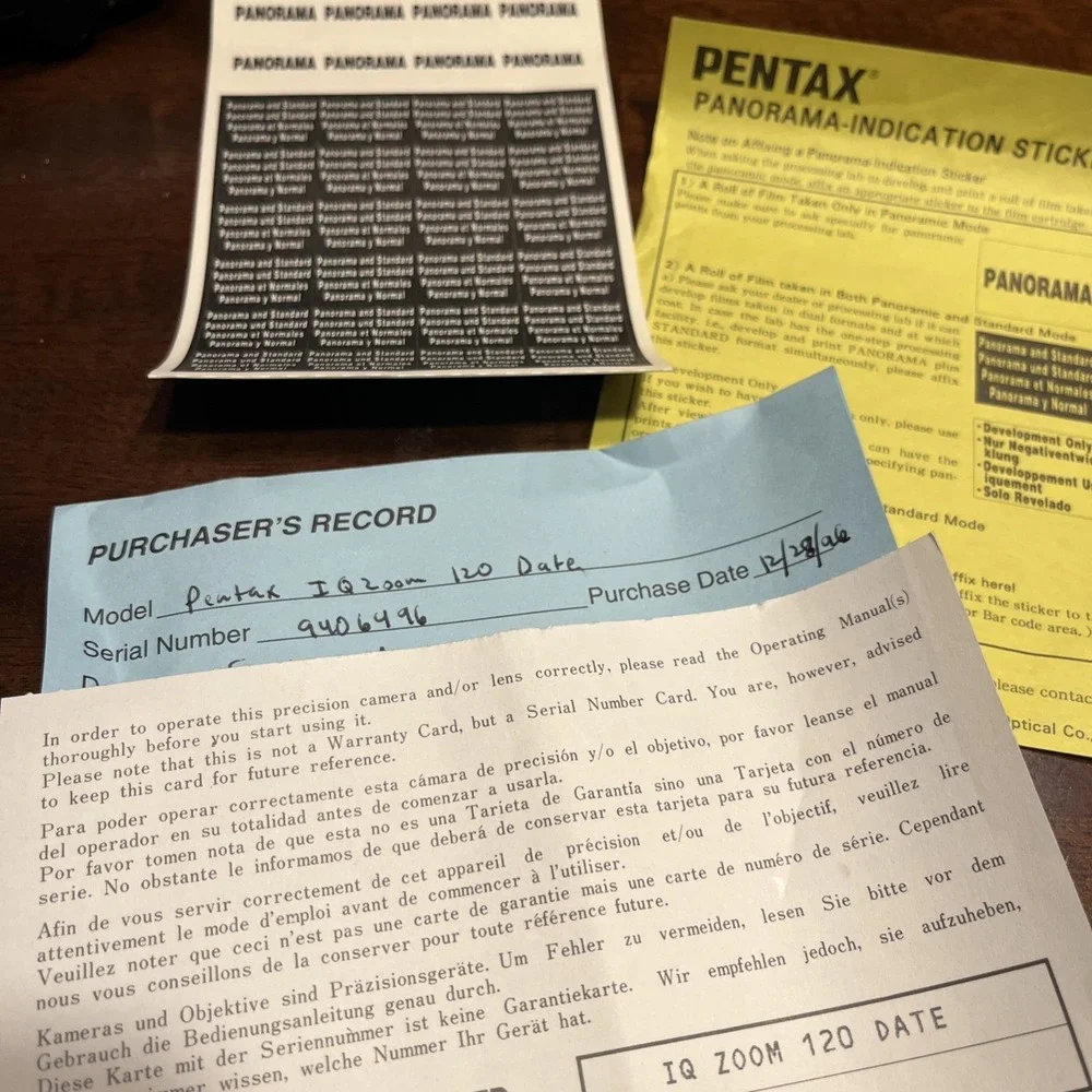 PENTAX IQZOOM 120 DATE 35MM AUTOFOCUS CAMERA WITH 38-120 ZOOM LENS, IN BOX